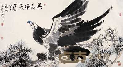 陈清狂 英姿飒爽 镜心 82×151cm